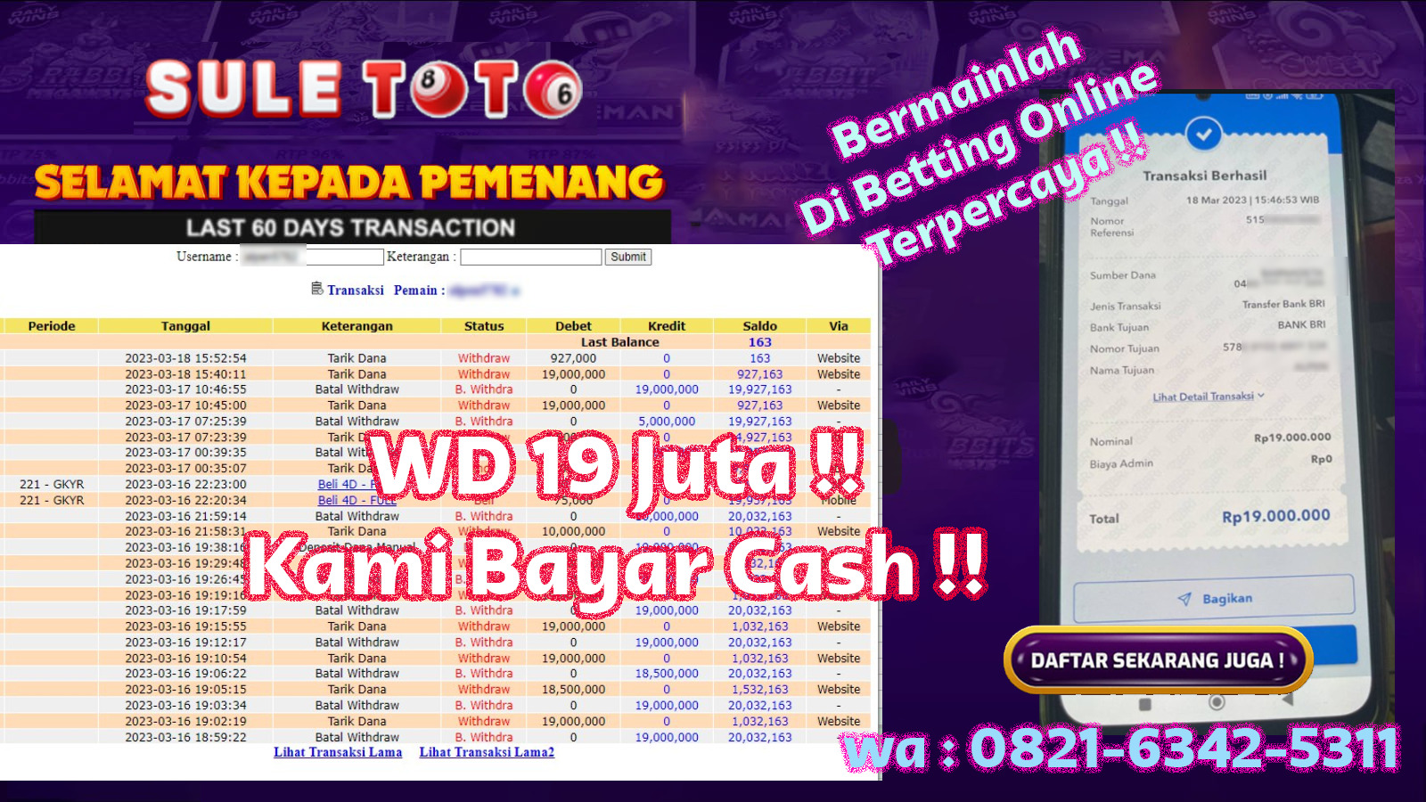 Bukti JP Togel Online Singapore Pools