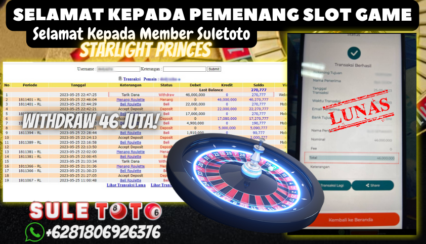 Bukti JP Live Casino Suletoto - Roulette Online