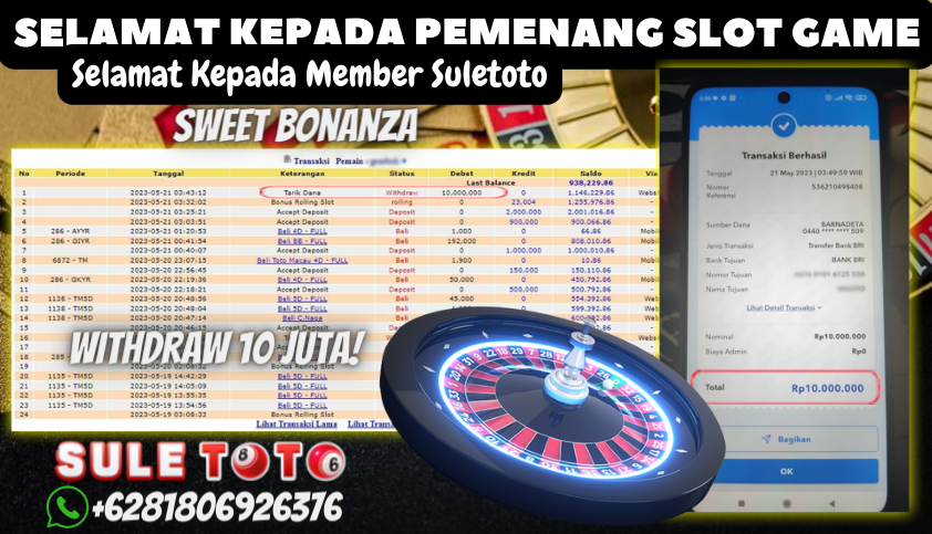 Bukti JP Slot Pragmatic Play Suletoto - Sweet Bonanza