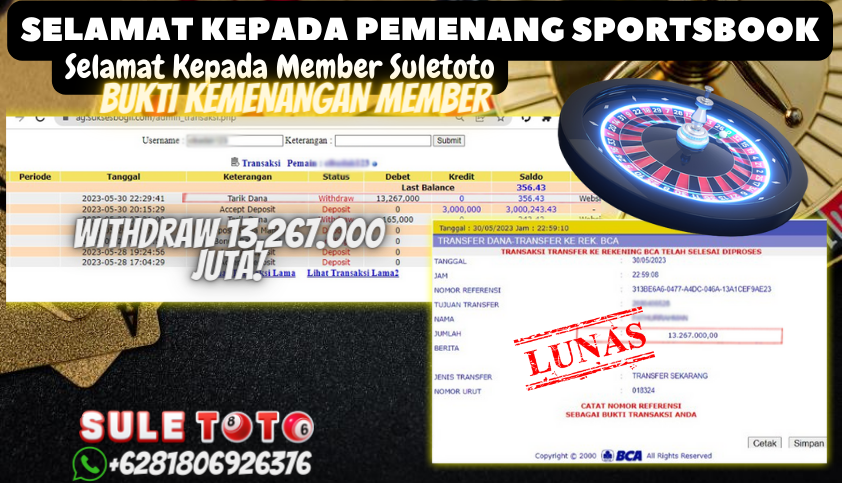 Bukti JP Sportbook Suletoto - Judi Bola Online