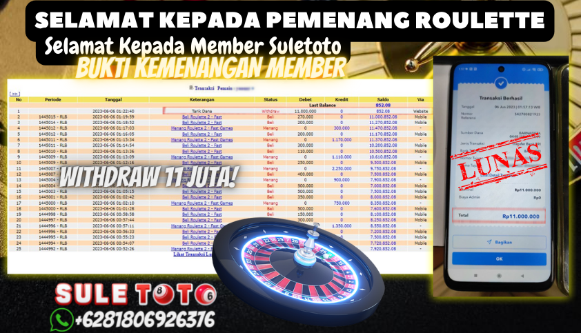 Bukti JP Casino Suletoto - Judi Roulette Online