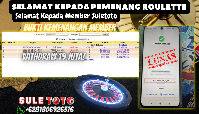 Bukti JP Casino Suletoto - Judi Roulette Online