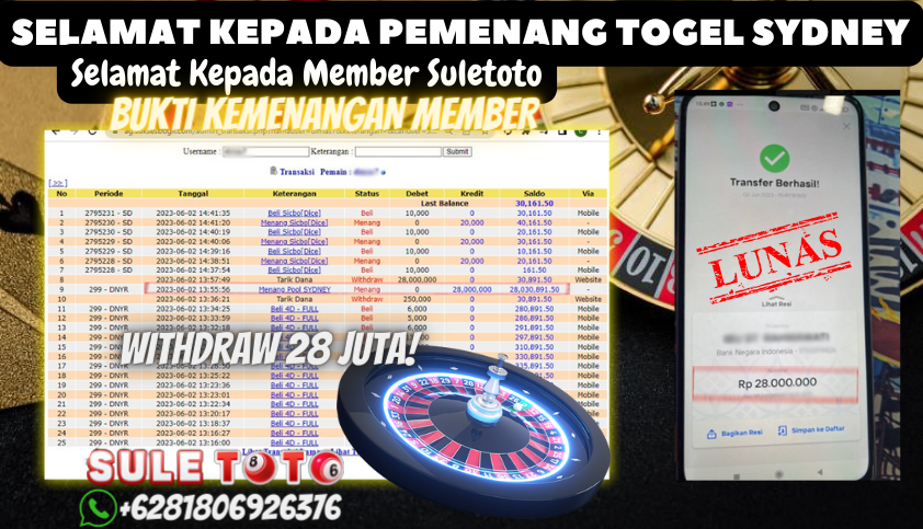 Bukti JP Togel Online Suletoto - Togel Sydney