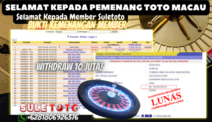 Bukti JP Togel Online Suletoto - Toto Macau