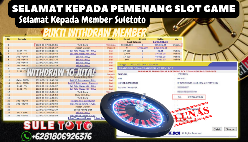 Bukti JP Slot Pragmatic Play Suletoto - Gatot Kaca