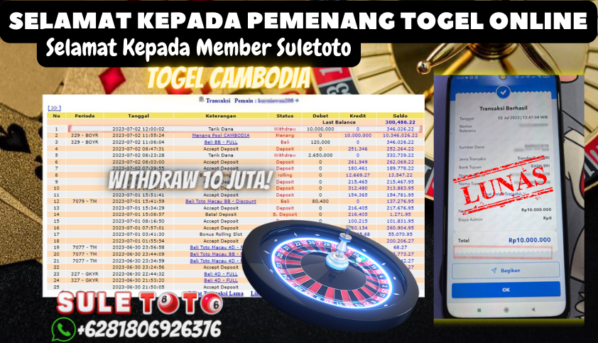 Bukti JP Togel Online Suletoto - Togel Cambodia