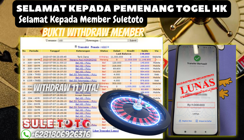 Bukti JP Togel Online Suletoto - Togel Hongkong