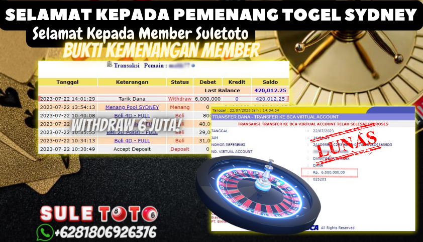 Bukti JP Togel Online Suletoto - Togel Sydney