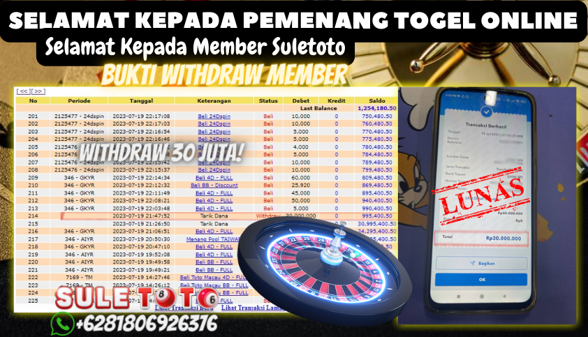 Bukti JP Togel Online Suletoto - Togel Taiwan